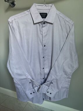 Nordstrom Men’s Shop Non-Iron White Purple Dot Dress Shirt